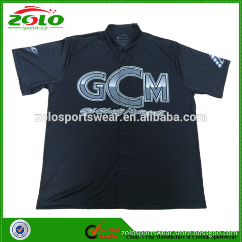 Wholesale Men's Full Button Down Hidden Snap Sublimation Custom Pit Crew Shirts
